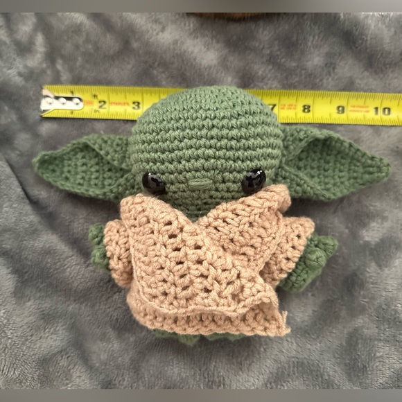 Handmade Crochet Baby Yoda Grogu Stuffie Plush Doll